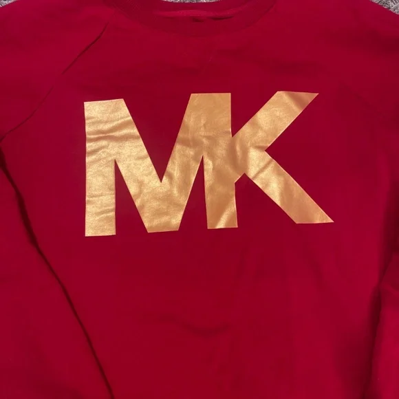 Michael Kors Red with Gold Logo Crewneck Sweatshirt / Sweater / Top - Picture 4 of 7